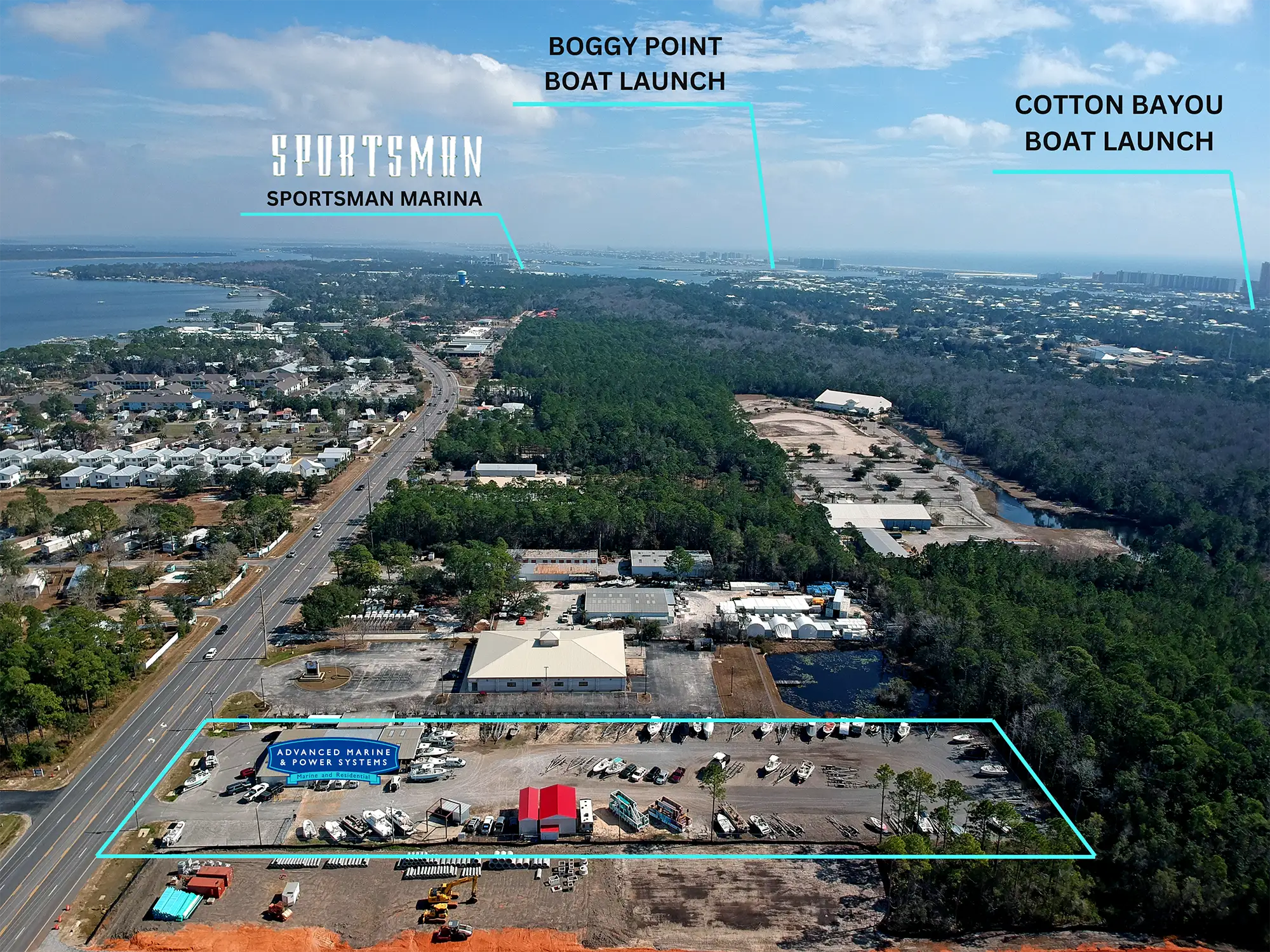 Sportsman Marina, Boggy Point Boat Launch, Cotton Bayou Boat Launch